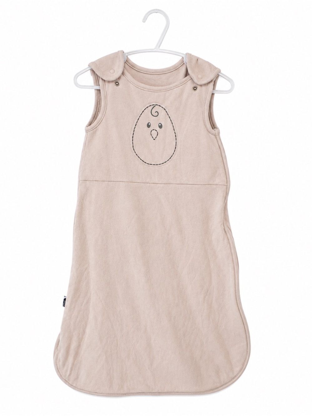 Nested Bean Beige Sleeveless Sleep Sack with Chick Embroidery